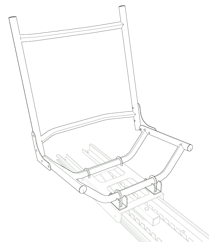 Vue 3D d'un siège sur le chassis